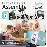 Helavo 4-Wheel Rollator Walker with Seat Foldable Lightweight Aluminum view 7