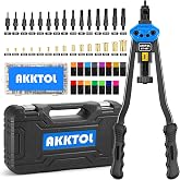 AKKTOL Rivet Nut Tool kit, 16" Rivnut Tool Kit with 15 Metric and SAE Mandrels, 125-PCS Rivet Nut Assortment Kit, Rugged Carrying Case, Ideal for Sheet Metal &amp; Automotive Work