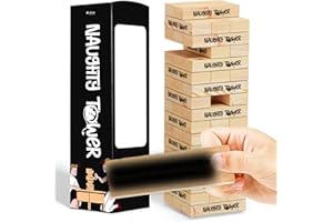ZEALOUS NUTRITION NWTY Tower Questions Game - 54 Fun Conversation Starters - Commands for Game Nights, Date Nights, & to Deepen Connections - A Spin on Fun Classic Games Like Tumbling Wooden Block Tower Games