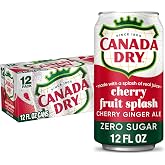 Canada Dry Zero Sugar Cherry Ginger Ale Soda, 12 Oz Cans, 12 Count