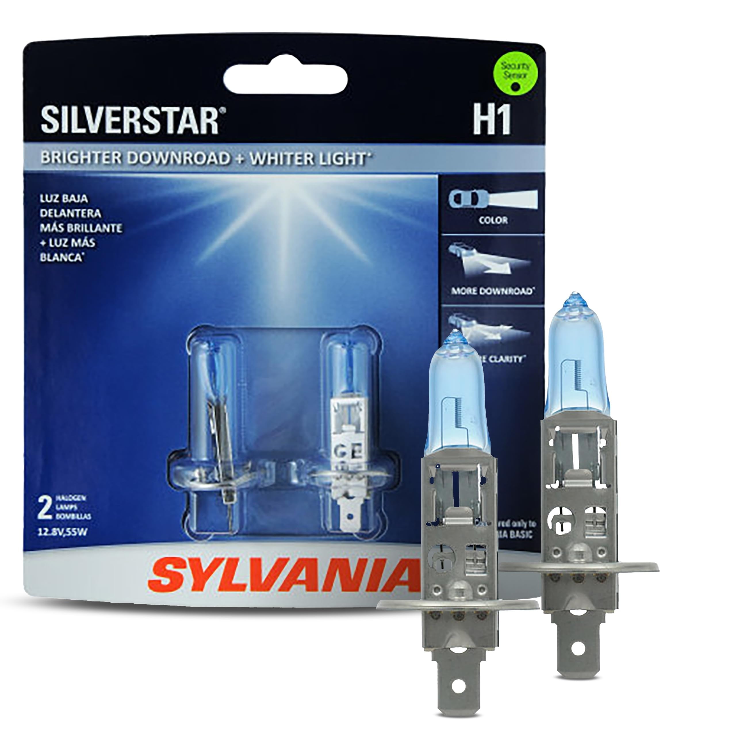 Photo 1 of ***LIKE NEW/OPEN BOX***SYLVANIA - H1 SilverStar - High Performance Halogen Headlight Bulb, High Beam, Low Beam and Fog Replacement Bulb, Brighter Downroad with Whiter Light (Contains 2 Bulbs)