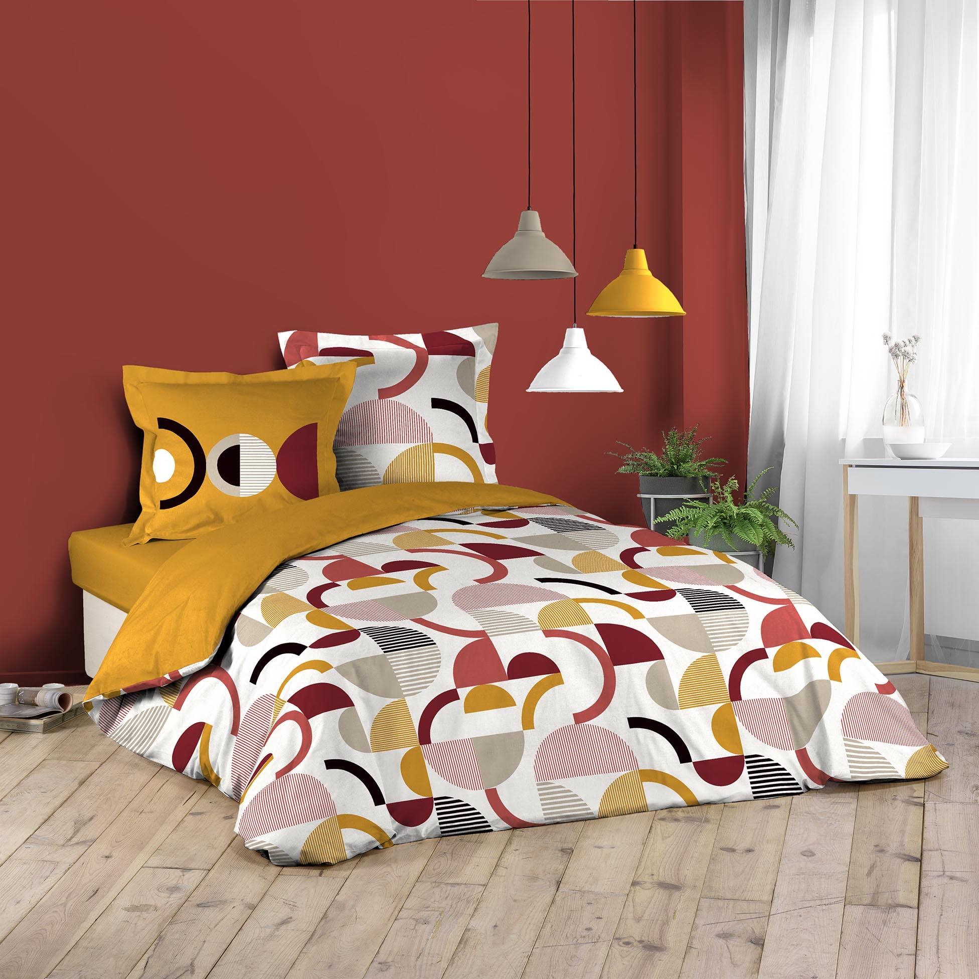 Douceur d'Intérieur, 3-Piece Bedding Set 240 x 220 cm, 100% Cotton, Neoline