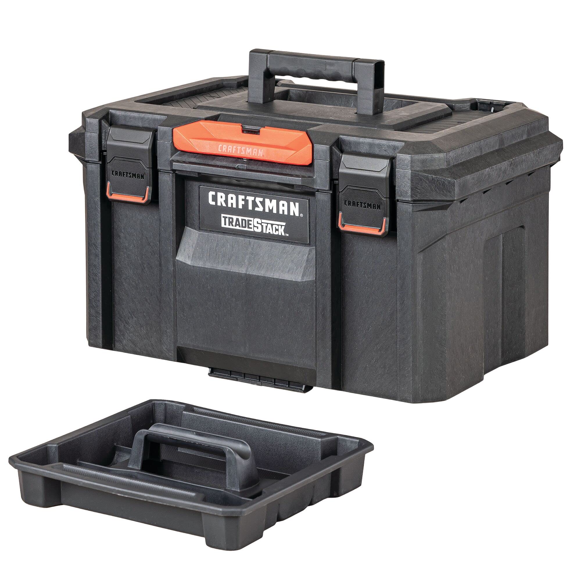 Photo 1 of DAMAGED LOCK
CRAFTSMAN TRADESTACK Tool Box, Waterproof Indoor/Outdoor, Stackable Tool Storage, Lockable, 21 Inch (CMST21430)