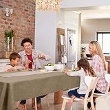Deconovo Water Resistant Rectangle Faux Linen Table Cloth 59x118in Light Brown view 3