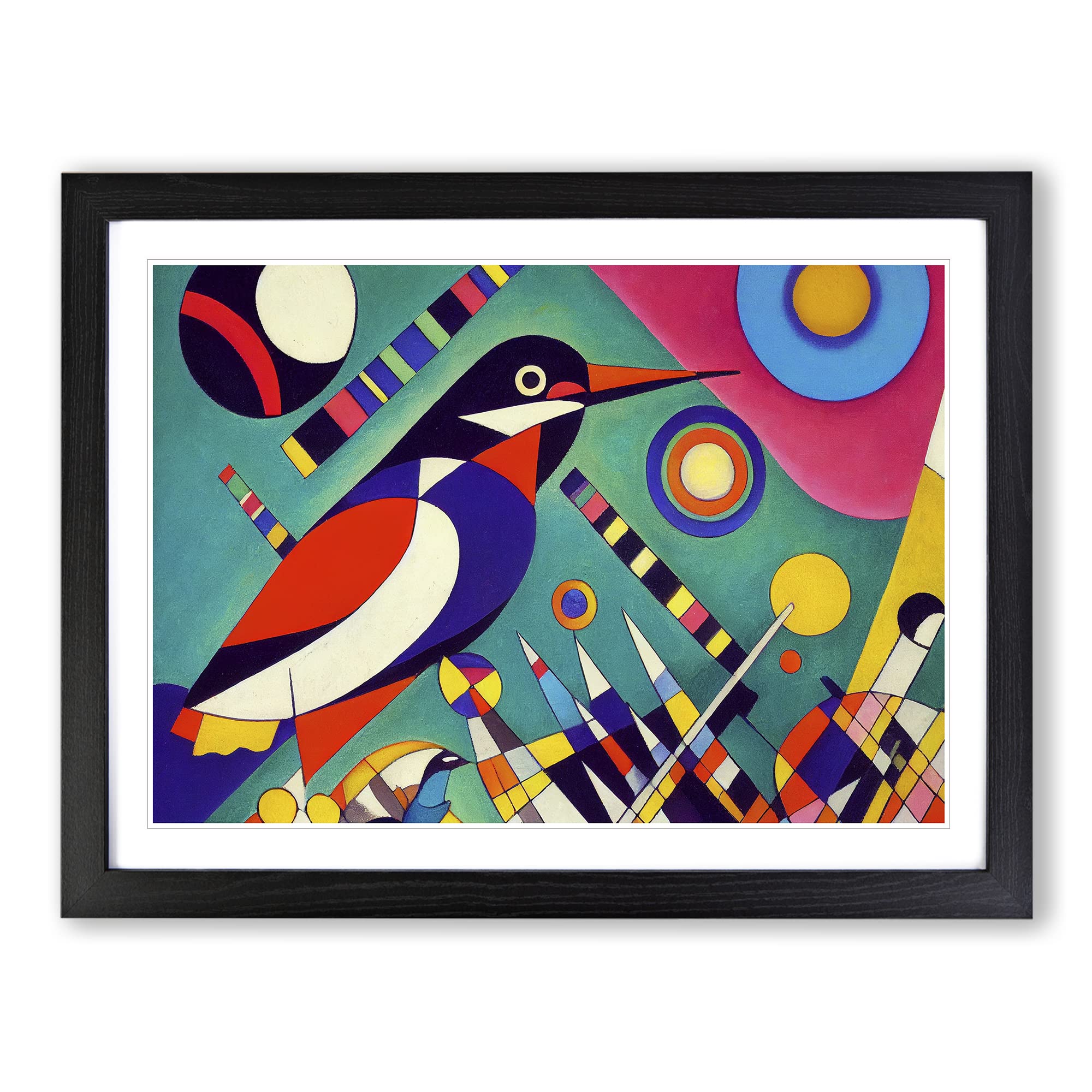 Abstract Kingfisher Bird Vol.1 Framed Print | A4 Black Framed Wall Art | Ready to Hang | Abstract Fantasy Picture | Living Room Bedroom Lounge Office