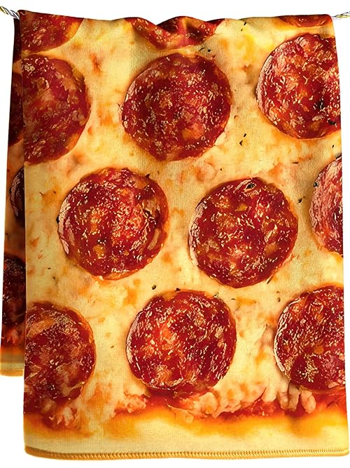 Kokaaee Kitchen Towels Dish Cloths Tea Hand Drying Cleaning Cup Towel Food Pizza Funny Absorbent Soft Quick Dry Decorative Cute Pattern Design Modern Decor Dishcloth Hostess Housewarming Choice Ideas
