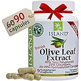Island Nutrition, Olive Leaf Extract Capsules – 25% Oleuropein (40% Total Polyphenols), Plus 20% Hydroxytyrosol Complex – 100% Grown & Extracted in Spain (90 Capsules)