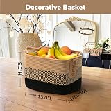 TIMEYARD Storage Basket Small Pack of 3 Jute Mix Black 33x25x23 cm view 3