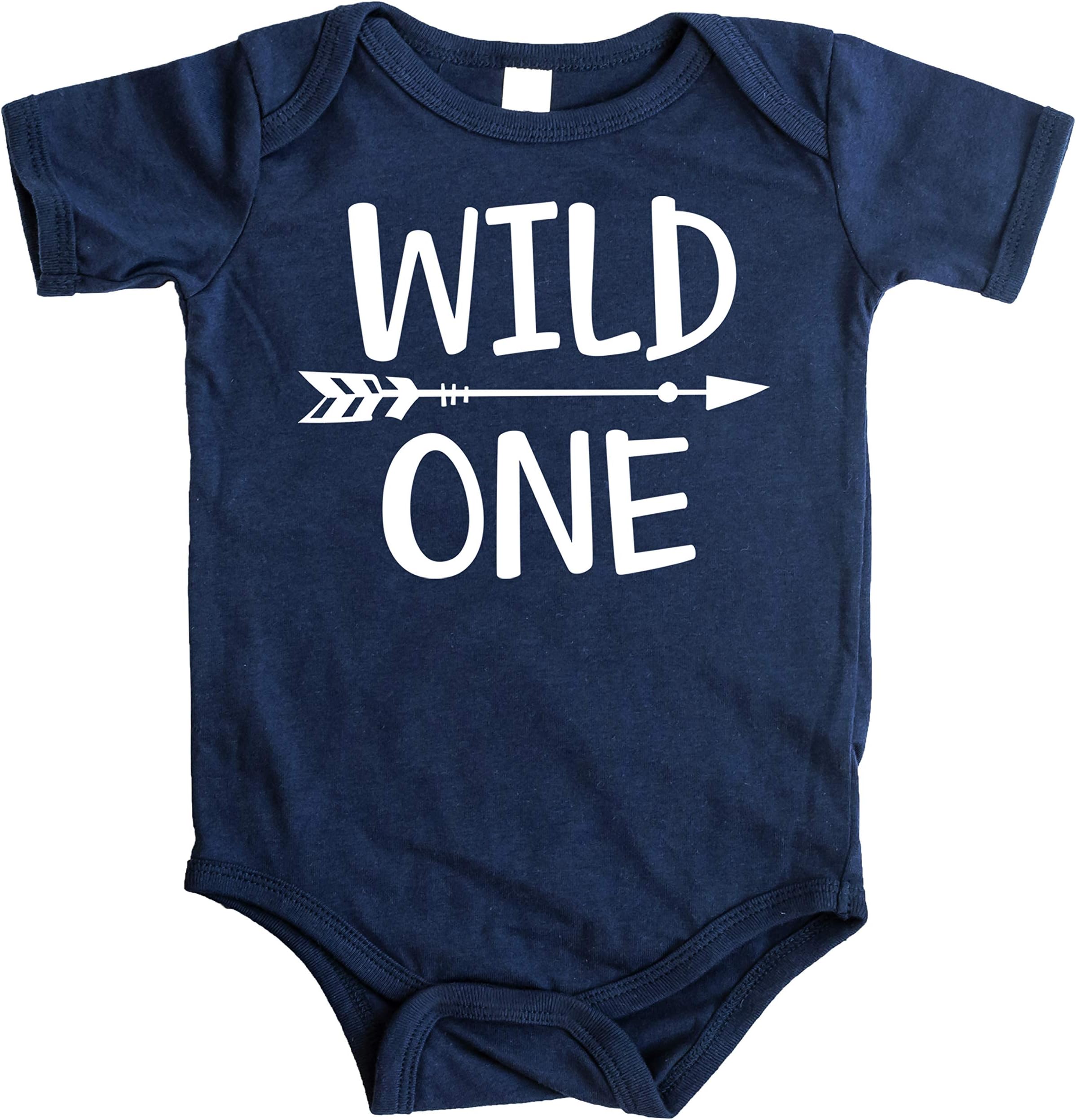 Wild One Baby Boys 1st Birthday Outfit Smash Cake Outfit Wild One First Birthday Bodysuit for Boys