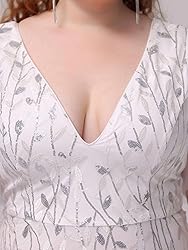 Ever-Pretty Womens Plus Size V-Neck Sequin