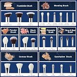 Jessup 25pc Professional Makeup Brush Set Natural Synthetic Hair Foundation view 2