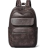 Leresas 37L Backpack Purse for Women Men for Work Laptop Travel Back Pack Purses Vegan Leather Fashion College Daypack Coffee