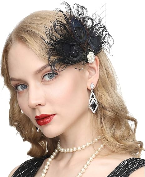 Amazon Com 1920s Gatsby Acessories Peacock Costume Hair Clip With