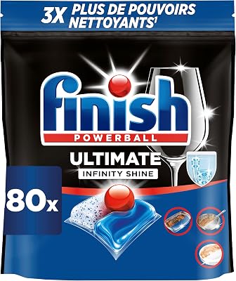 Ultimate Infinity Shine Pastilles Lave-Vaisselle, Imbattable contre les taches tenaces, 80 capsules
