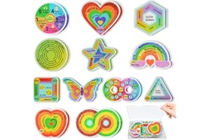 TOEMUR 24 Pieces Anxiety Sensory Stickers - Anxiety Textured Stickers - Fidget Stickers School Counselor Supplies - Adult Sensory Items Anxiety Relief for Kids - 12 Styles