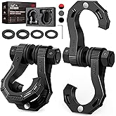 DAYDOOR 3/4" D Ring Shackles, Heavy Duty D Ring Shackles with 7/8 Pin, 45,000 lbs Break Strength Easy Open Towing Shackle for Off-Road Recovery, Winch, Trucks, Jeep, SUV & ATV (2 Pack) (Black)