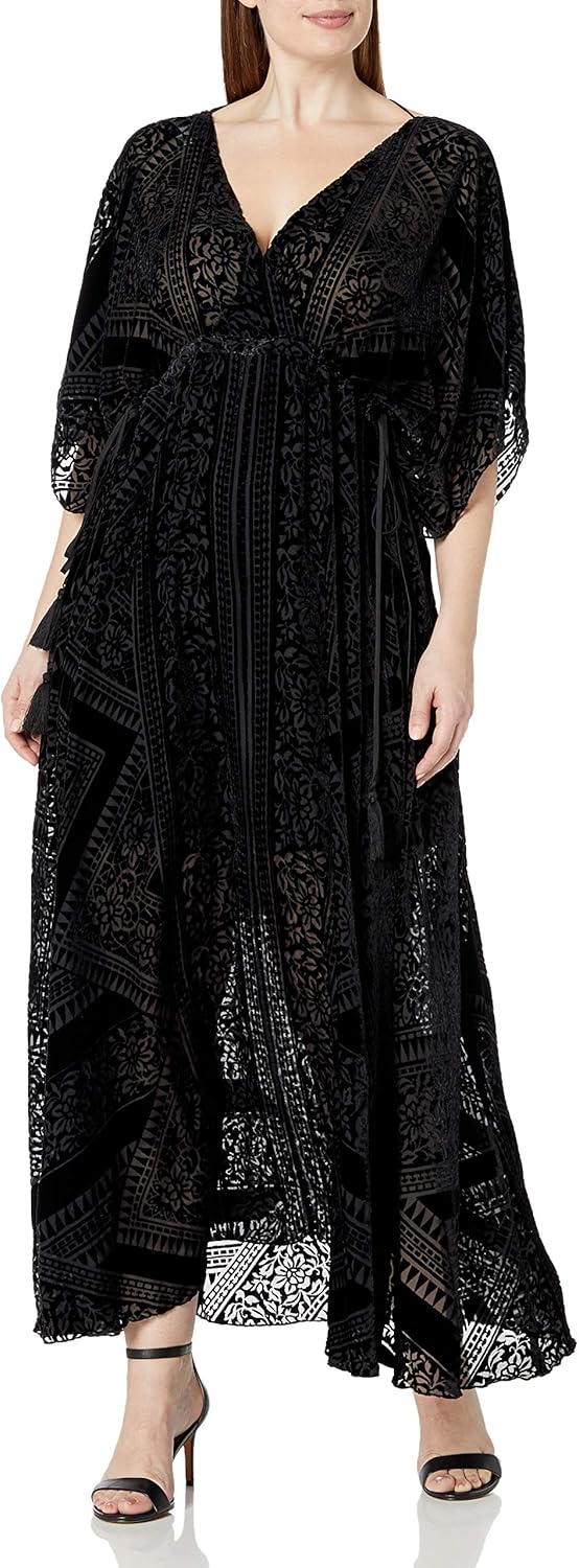 for Love and Liberty Women's Velvet Maxi Dress Fashion
