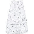 HALO 100% Cotton Sleepsack Swaddle, 3-Way Adjustable Wearable Blanket, TOG 1.5, Midnight Moons Blue, Newborn, 0-3 Months