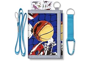 TATAANTY Kids Wallets for Boys Girls Ages 6-18 Trifold, Toddler Wallet for Boys, Youth Wallets for Boys with Zippered Coin Basketball