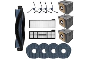 Aerqvix Accessories Replacement for eufy X10 Pro Omni Robot Vacuum Accessories 1x Mainbrush,2x Filters,4x Moppads,3x Dust bags,4x sidebrushes