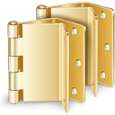 Handicap Brass Expandable Door Hinges - Offset Hinges for Doors - 3 Pack