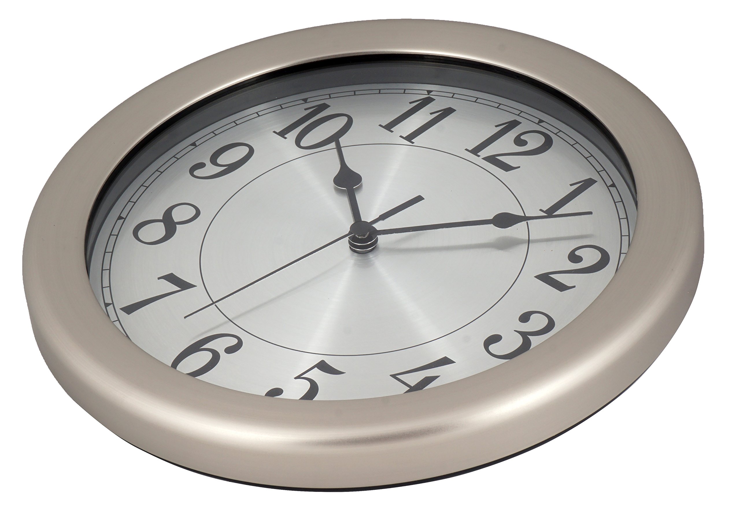 8.5 inch Brushed Metal Water Resistant Wall clock, Special for Small