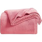 KMUSET Fleece Blanket Salmon Pink Lightweight Super Soft Cozy Fuzzy Bed Blankets Microfiber Factory Shop