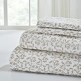 Modern Threads 4-Piece 100% Cotton Flannel Sheet Set – Soft and Durable for Every Season, Vevian Queen