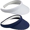 2 Pack Sun Visor Hats Women Men Clip On Wide Brim Visors Hat Outdoor Sports Golf Beach Travel Tennis Caps