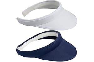 KEJEA 2 Pack Sun Visor Hats Women Men Clip On Wide Brim Visors Hat Outdoor Sports Golf Beach Travel Tennis Caps