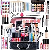 FantasyDay All-in-one Holiday Make up Gift Set | Makeup Kit for Women Full Kit Essential Starter Bundle Include Eyeshadow Palette Lipstick Blush Foundation Concealer Face Powder Mascara Lipgloss Brush