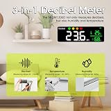 GOYERRNES Digital Decibel Meter LED Noise Temp Humidity Detector 30-130dB view 5