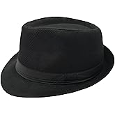 Unisex Classic 1920s Fedora Hat Short Brim Panama Trilby Hat Casual Jazz Cap for Men Women