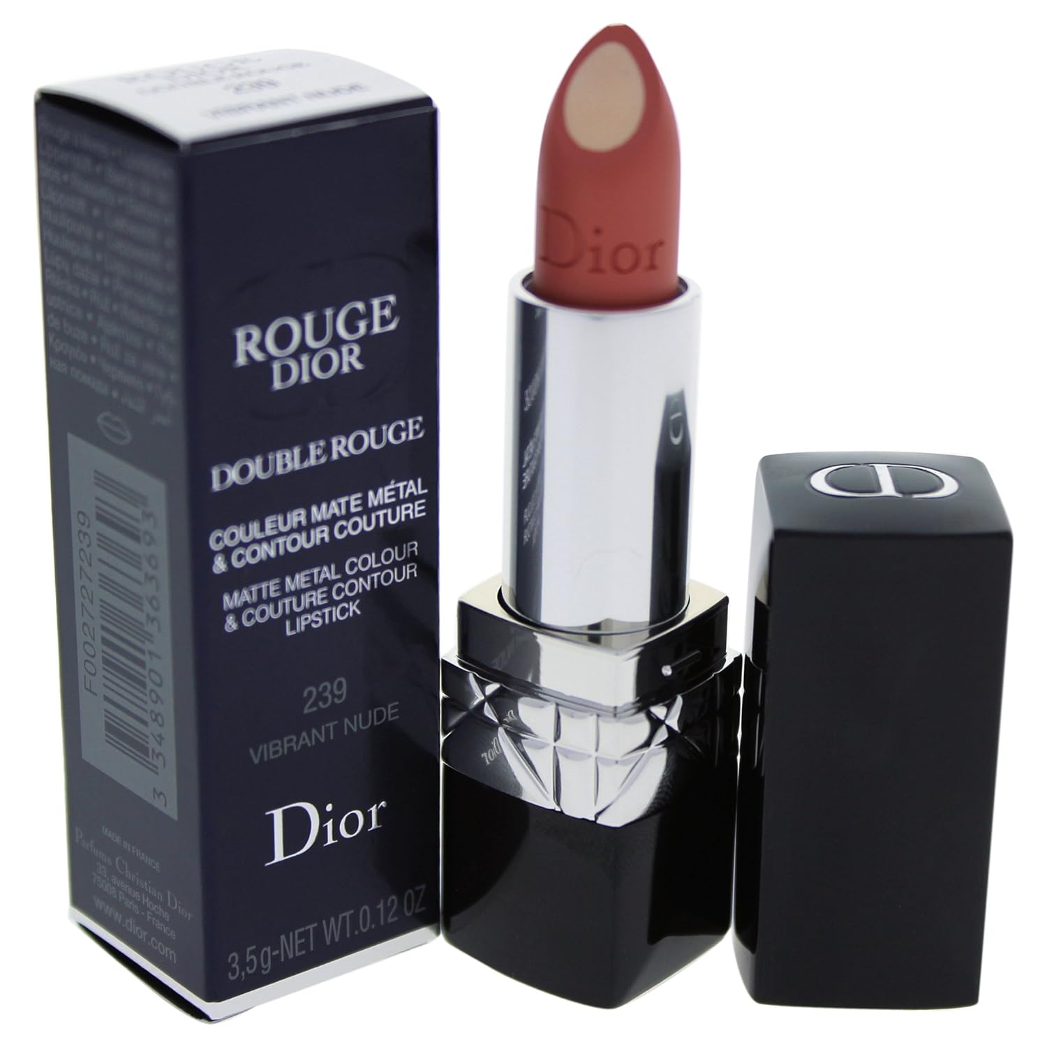 Christian Dior Double Rouge Matte Metal Color Lipstick For Women Tempting Tangerine 012 Ounce