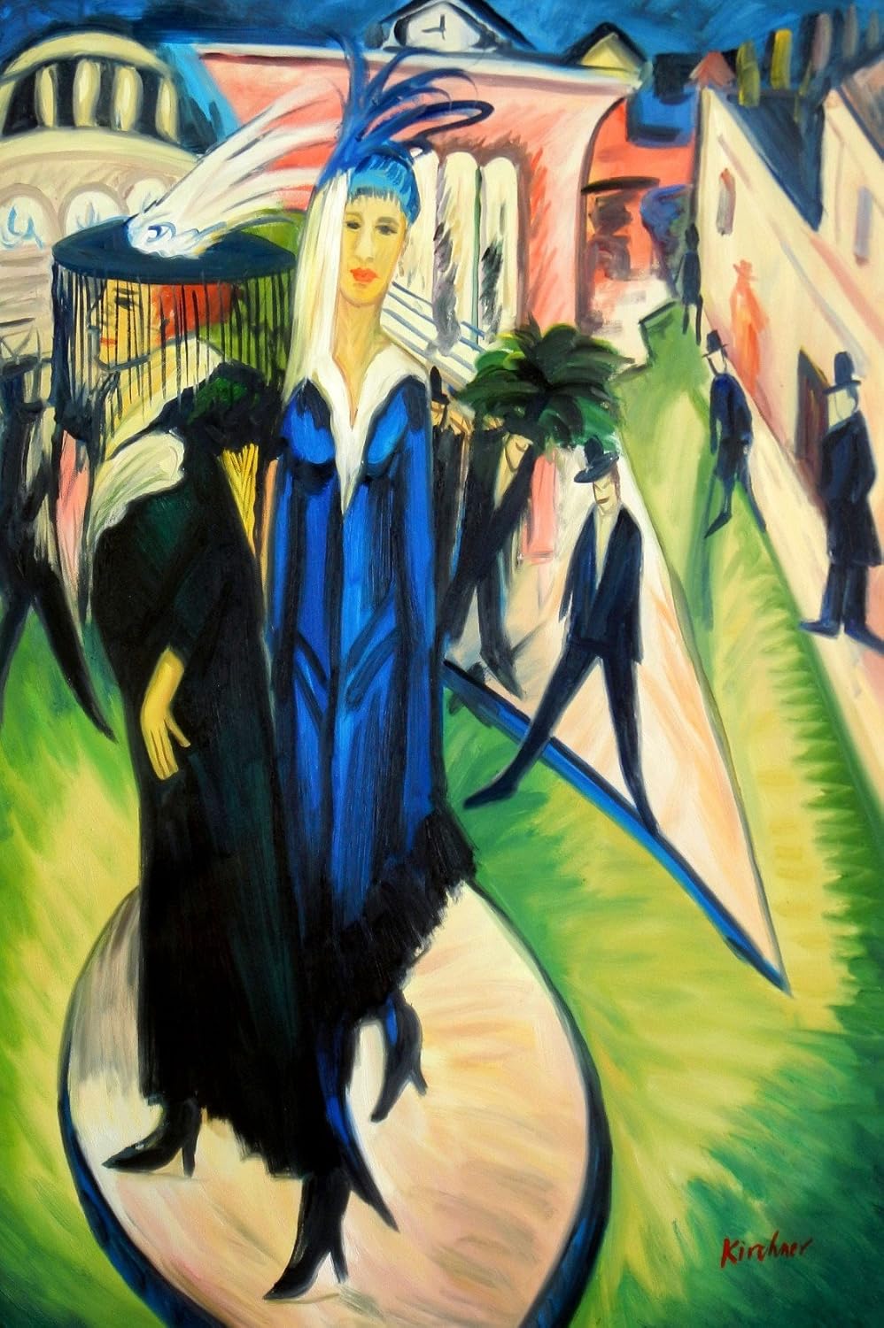 Ernst Ludwig Kirchner Potsdamer Platz 60x90 Cm Reproduction Oil Painting Amazon Co Uk Kitchen Home