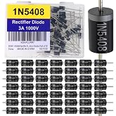 EEEEE 1N5408 Rectifier Diode (50pcs) 3A 1000V 3 AMP 1000 Volt IN5408 5408 Electronic Silicon Diodes