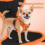 Funfox Dog Harness Medium No Pull Front Clip Reflective Adjustable Vest Orange M view 7
