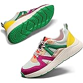 LUCKY STEP Women‘s Fashion Cusual Sneakers Platform Classic Leopard Walking Tennis Travel Shoes Chunky Colorful Lifestyle Sneakers