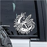 MYMKO Dragonfly Moon Decal, Fantasy Car Window Decals, 6 Inches UV DTF Tranfer Car Stickers, Weatherproof Car Truck Window Bumper Sticker, Aesthetic Animal Car Stickers and Decals for Boys Girls