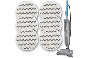 F Flammi #3897A Rotating Steam Mop Pads Compatible with Bissell SpinWave SmartSteam Scrubbing Steam Mop (6 Pack-Scrubby Pad)