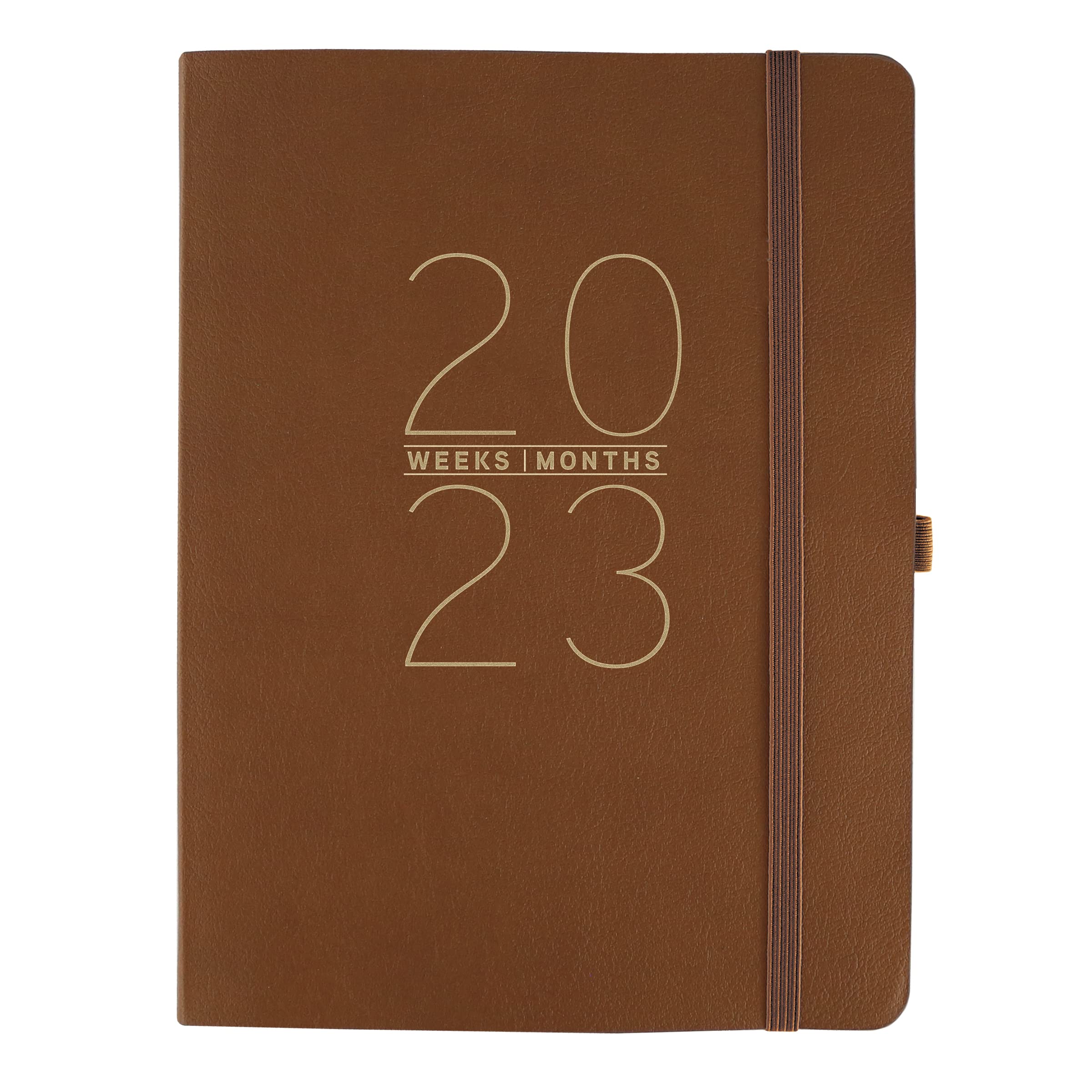 Graphique 2023 Business Planner | 18 Month Organizer, July 2022-Dec. 2023 | Weekly & Monthly Spreads | To-Do List & Note Pages | Pocket & Pen Loop | Vegan Leather | Taupe | 8 x 10