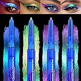 SUSIKEKI 4PCS Chameleon Metallic Eyeshadow & Eyeliner Gel Pencil Set – Multichrome Shifting Colors Glitter Eye Makeup, Waterproof Long-Lasting Smudge-Proof Duochrome Pencil for Multi-Dimensional Looks