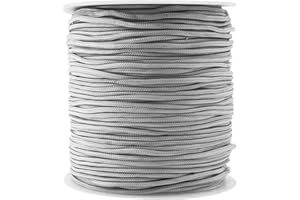 Mandala Crafts 1.8mm Gray Blind Strings Lift Shade Cord - 109 Yards Braided Nylon Cord for Roman Shades, Curtain String, and 