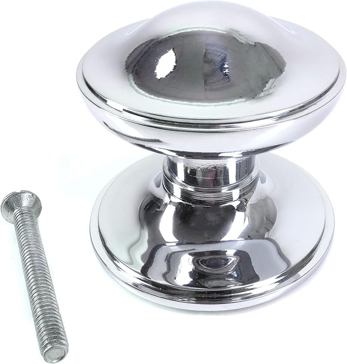 Polished Chrome Centre Knob 70mm Round Fixed Door Pull Amazon.co.uk