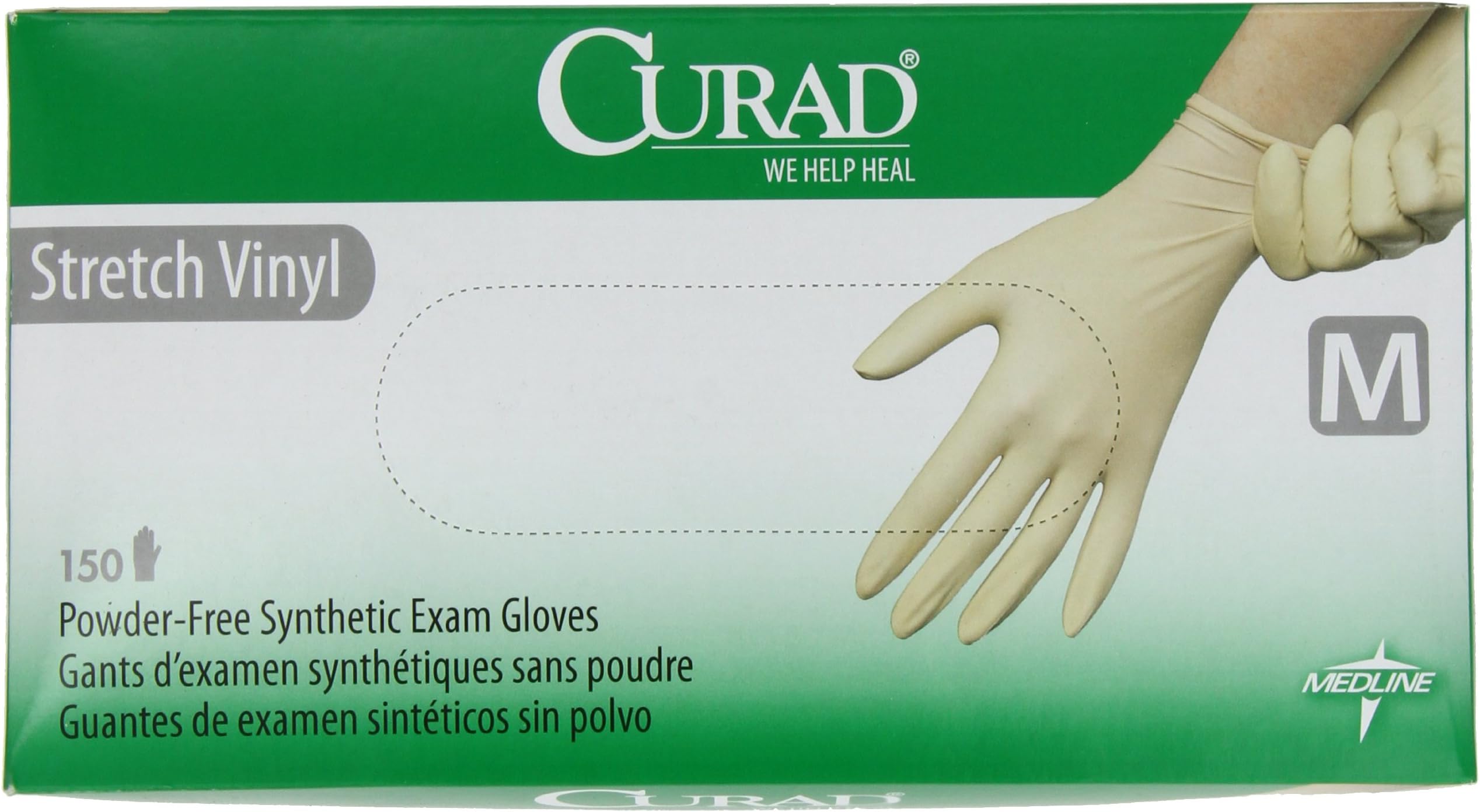 Curad Stretch Vinyl, Medium, 150 Count - 6CUR9225