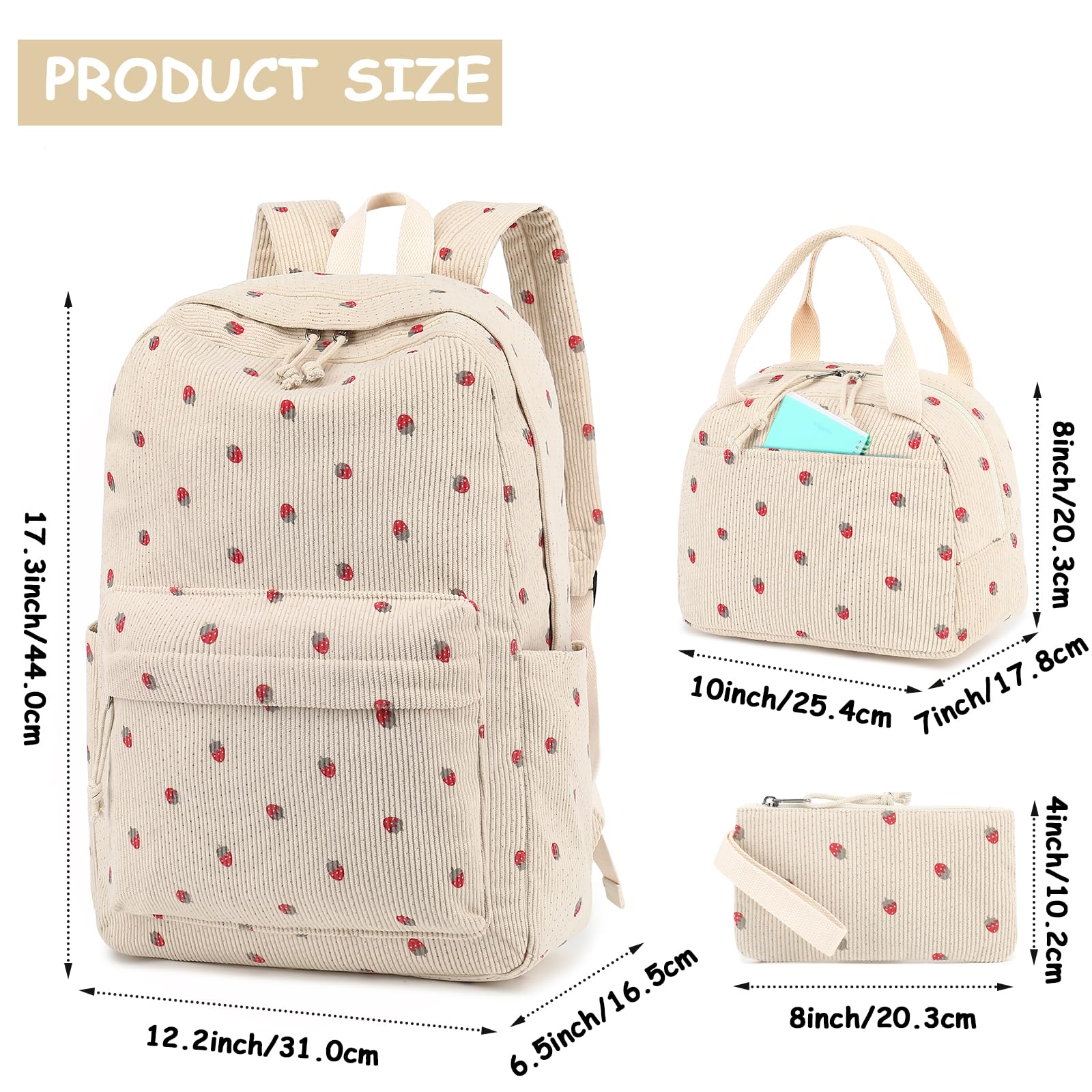 Bluboon School Backpack Teens Girls Boys Kids School Book Bags with Lunch Box Pencil Bag