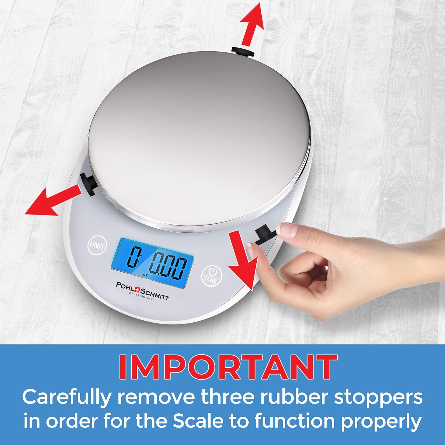 Pohl+Schmitt Digital Food Kitchen Scale, Multifunctional Weight Measuring for Cooking and Baking in Grams/Ounces, Auto Shut-Off, Stainless Steel (Batteries Included) (Silver): Industrial & Scientific