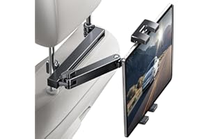 Coolpow Car Headrest Tablet Mount, Stretchable Car Tablet Holder, Tablets Stand for Kids, for 4.7-12.9" Like iPad Pro, Air, M