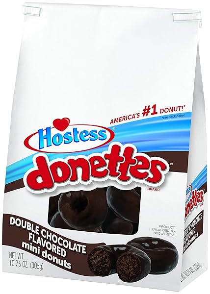 HOSTESS DONETTES FROSTED MINI DONUTS, DOUBLE CHOCOLATE, 1 COUNT