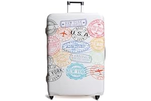 TULLIX Luggage Cover Suitcase Protector Fits 19-33 Inch TSA Approved Travel Suitcase Cover Washable Dustproof Anti-Scratch (L (26-30 inch), Newyork)